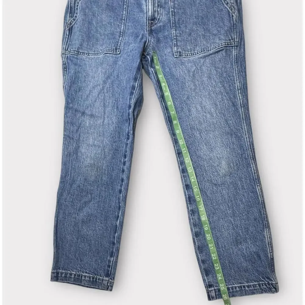 J.Crew Womens Jeans Denim Blue Medium Wash Cropped Pockets Zipper Size 29